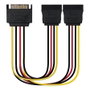 Nanocable Cable Adaptador de Alimentación SATA Macho a 2x Hembra, 30 cm